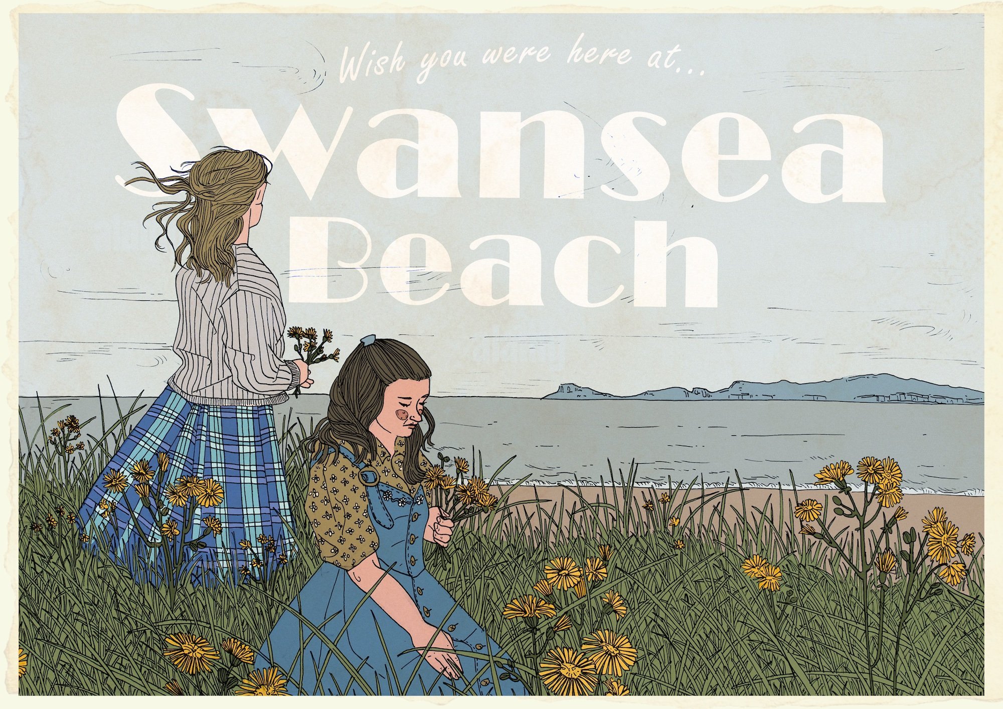 Delwedd:   Swansea Beach Postcard, Katie Baugh